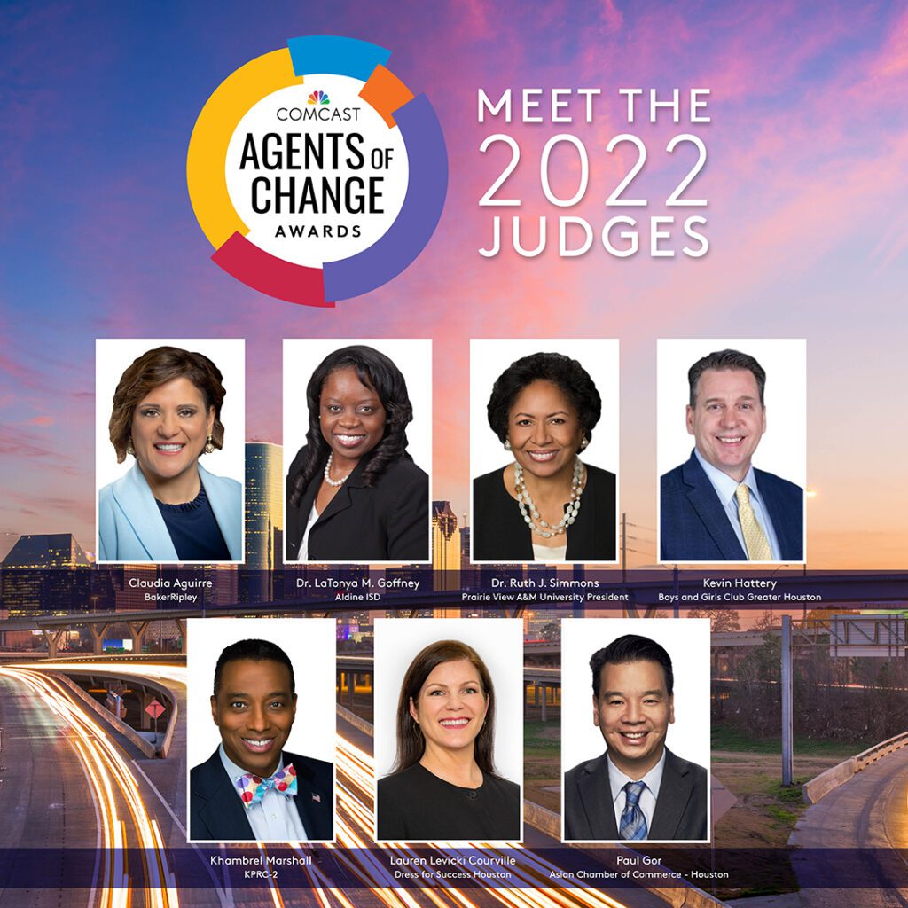 Seven portraits of the 2022 Agents of Change Awards judges.
